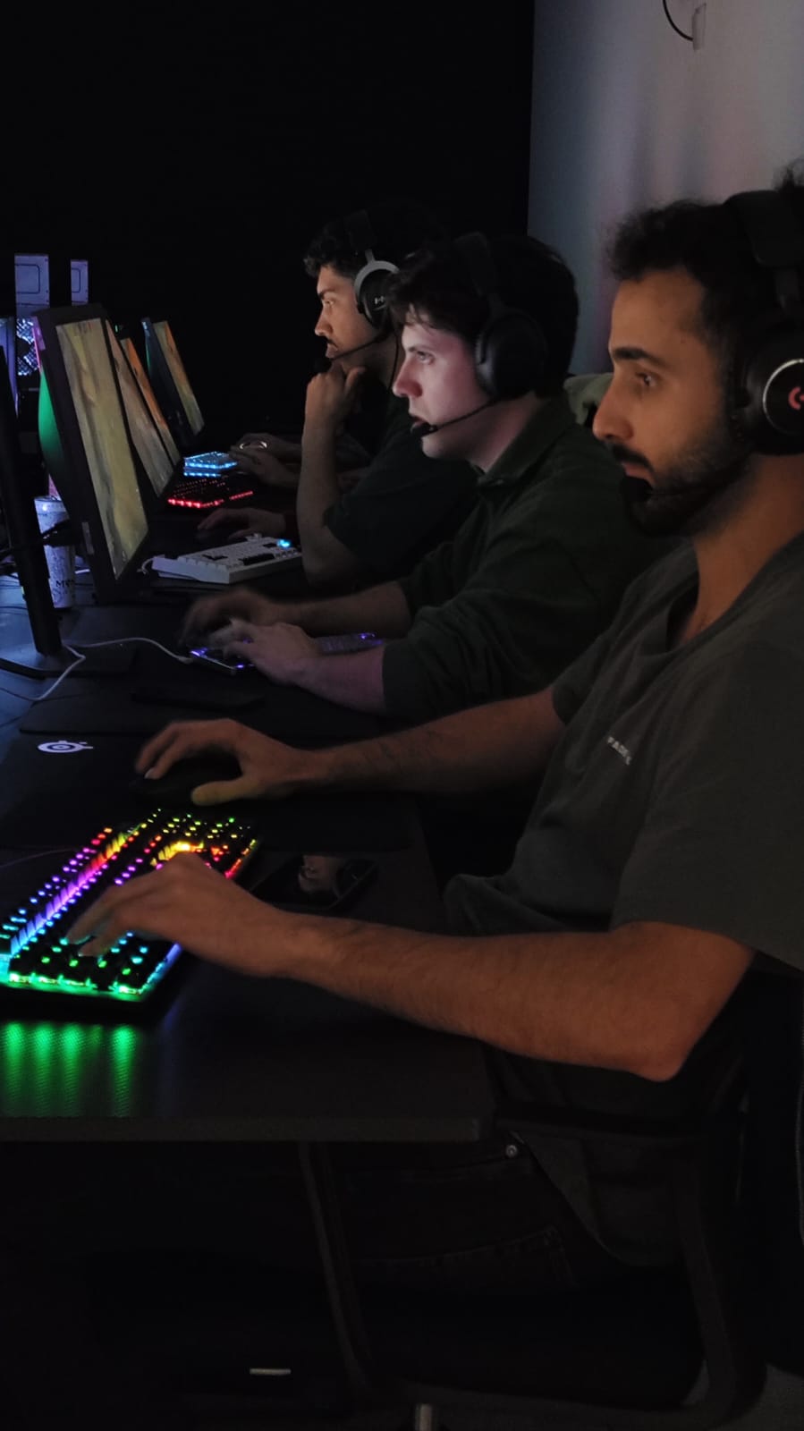 Squad playing together in the Community Room