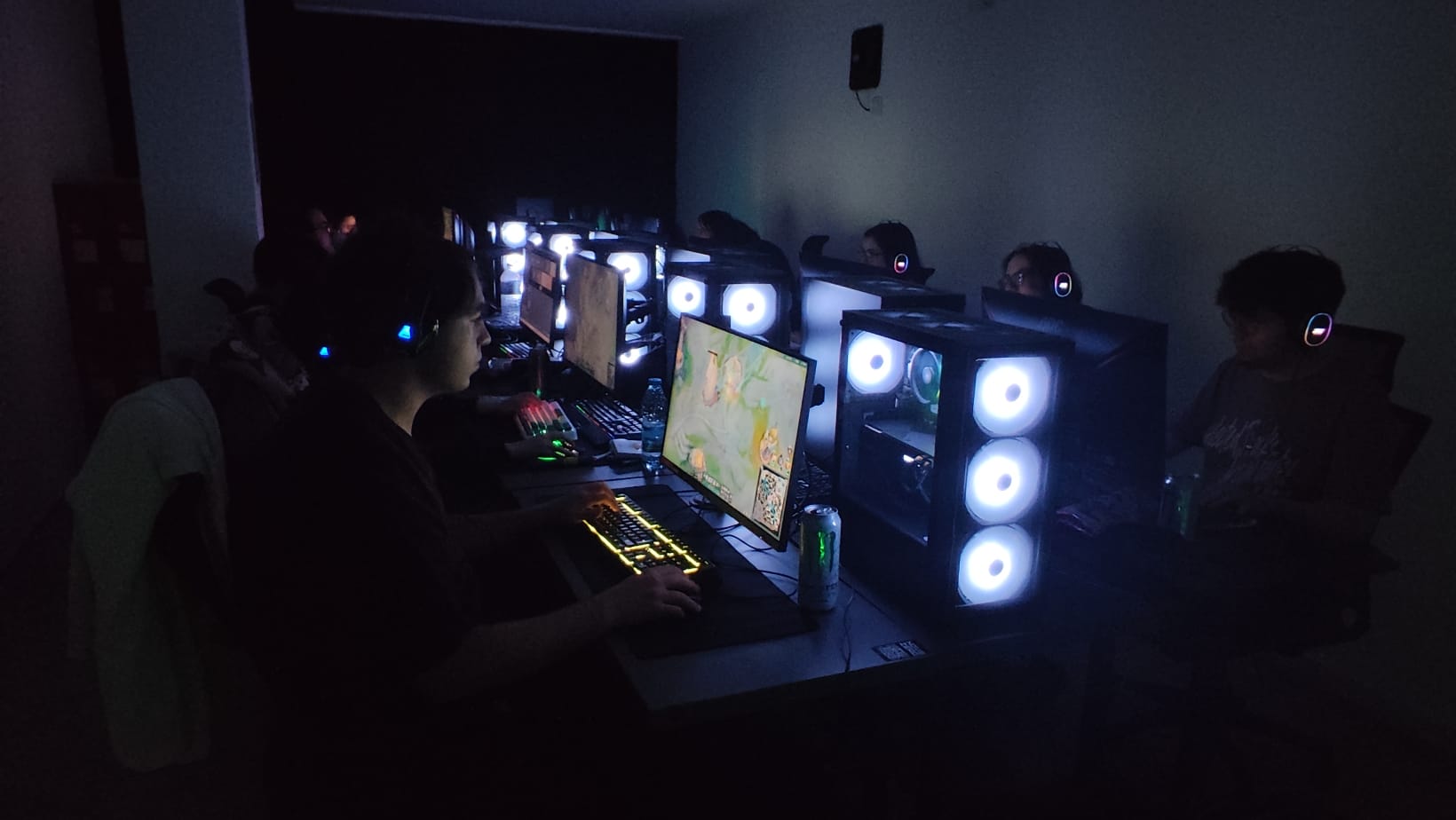 Detail of a gaming station in the Community Room